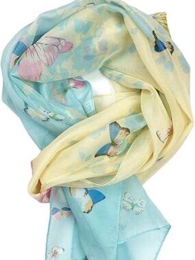 Women's Summer Shawl Scarf Wrap Butterfly Pattern Long, Lightweight & Soft